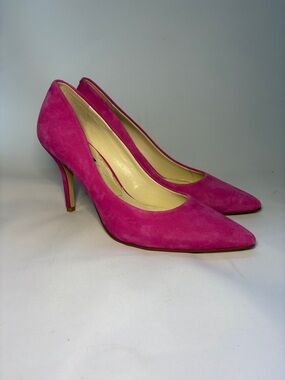 Nine West Fuchsia Suede Pointed Toe Barbiecore Pumps Size 10.5